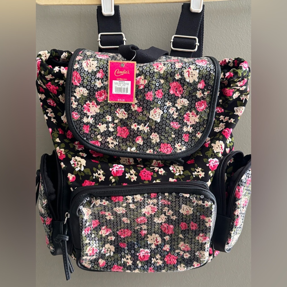 NEW Candies Floral Sequin Backpack Travel BACK TO SCHOOL